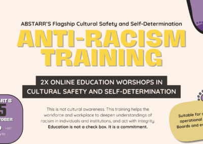 ABSTARR’s Flagship Cultural Safety and Self-Determination Anti-Racism Training Session